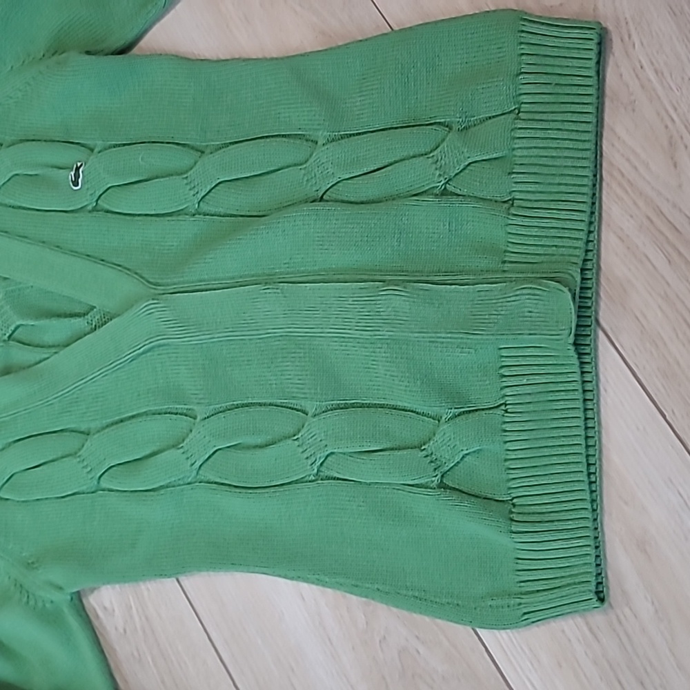 Lacoste Green Cable Knit Women's Sweater Size Xs/34 - Picture 5 of 10